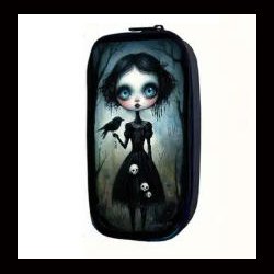 Gothic Girl Design, School pencil case / wash bag / make up bag 
