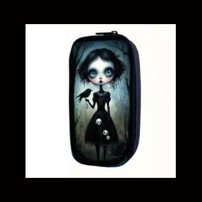 Gothic Girl Design, School pencil case / wash bag / make up bag 