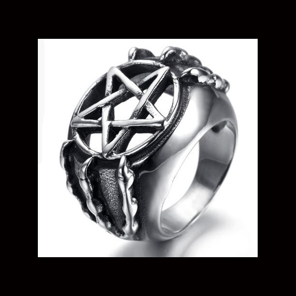 Gothic Pentacle Pentagram Ring