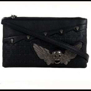 Gothic SKULL HEAD WING Ladies  Clutch Bag