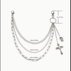 Gothic Skull Cross Layered Chain Belt 