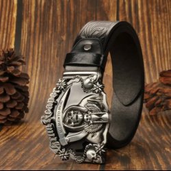 Grim Reaper Black Embossed Belt