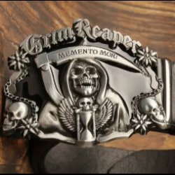 Grim Reaper Black Embossed Belt