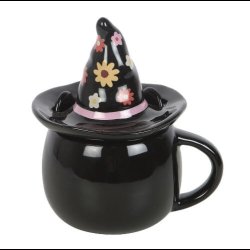 Groovy Witch Cat Lidded Mug