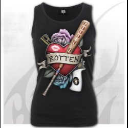 Harley Quinn - Rotten - Razor Back Top Black