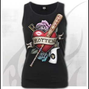 Harley Quinn - Rotten - Razor Back Top Black