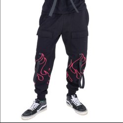 Hellfire Joggers  Black Red