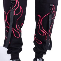 Hellfire Joggers  Black Red