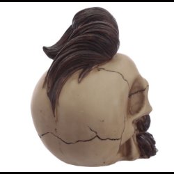 Hipster Mohican Skull Ornament with Beard &amp; Styled HairMade 
