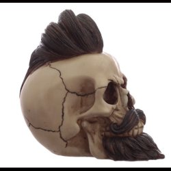 Hipster Mohican Skull Ornament with Beard &amp; Styled HairMade 