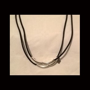 Islandic Silver Leather Necklace