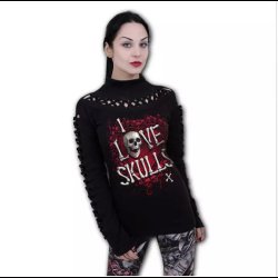 I love skulls women's long sleeve t-shirt 