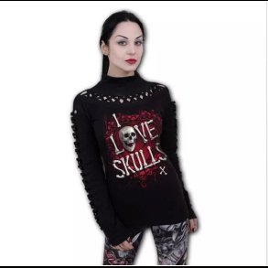 I love skulls women's long sleeve t-shirt 