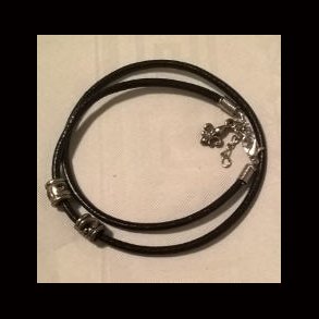 Islandic Leather and Silver  Armband