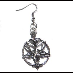 Inverted Pentagram Baphomet Earings