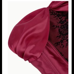 Lace Splicing Ruched corset Tube Top, 