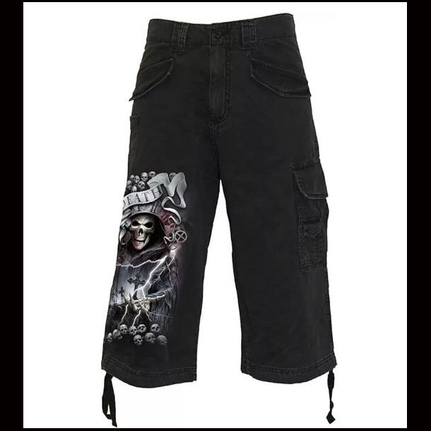 Life And Death Cross .  Long Vintage Cargo Shorts by Spiral Direct