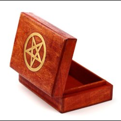 Mango Wood Trinkit Box with Pentagram inlay