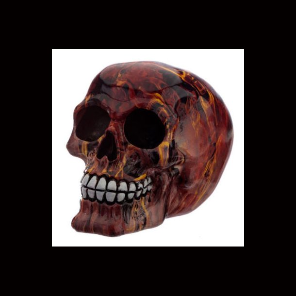 Marble Flame Effect Skull Ornament