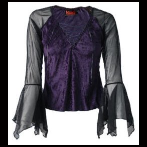 Medieval Style Purple Velvet Lace Up Top