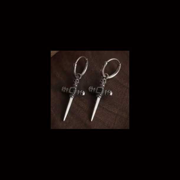 Medieval Sword Hoop Earrings