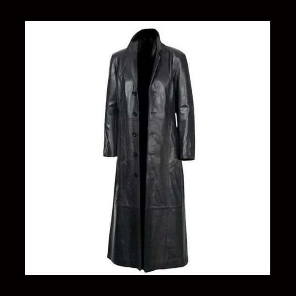 Long Leather Trench Coat