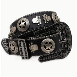 Men's Stylish Studded Casual Belt with Skull Design