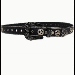 Men's Stylish Studded Casual Belt with Skull Design