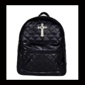 Metal Cross Quilted Back Pack