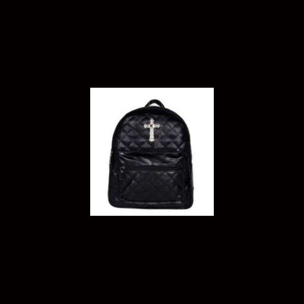Metal Cross Quilted Back Pack