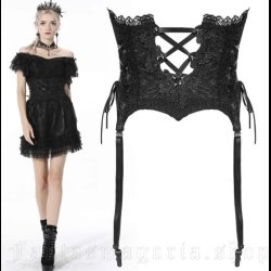 Midnight Sance Black Lace Corset by Dark In Love