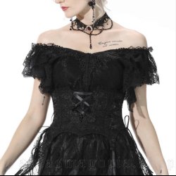 Midnight Sance Black Lace Corset by Dark In Love