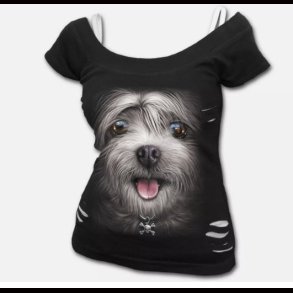 Misty Eyes 2in1 Cap Sleeve Ripped Top by Spiral Direct, 