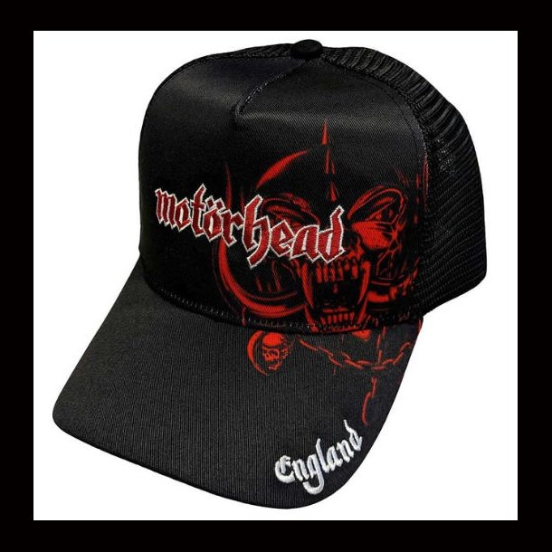 Motorhead Unisex Mesh Back Cap: England Red Warpig