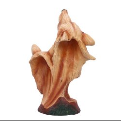 Natural Call Howling Wolf Wood Effect Bust 23cm