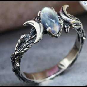 Natural Moonstone Moon Ring
