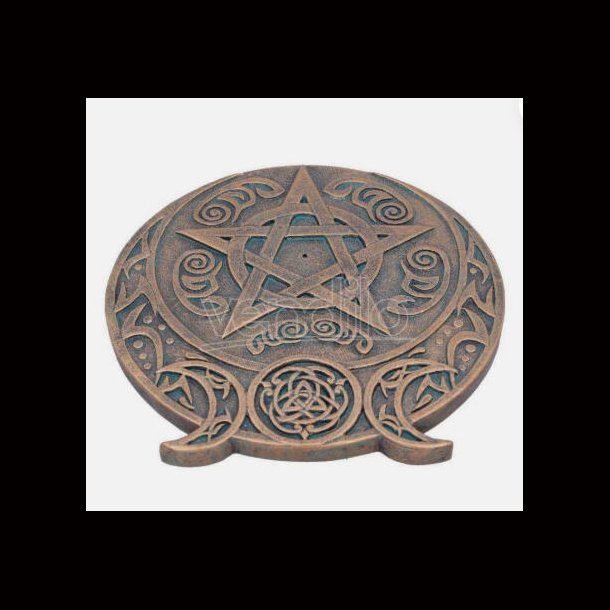 Triple Moon Fragrance Incense Burner, Gold, 13.7cm