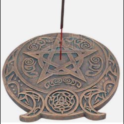 Triple Moon Fragrance Incense Burner, Gold, 13.7cm