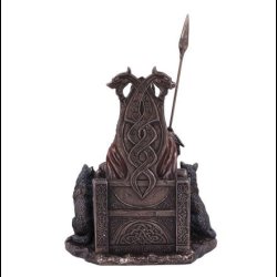 Odin All Father Wolves and Throne Figurine 22cm