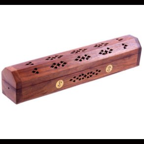 Ying Yang Mango wood incense box