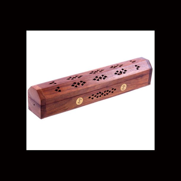 Ying Yang Mango wood incense box