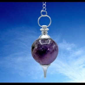 Pendulum silver-plated with amethyst ball