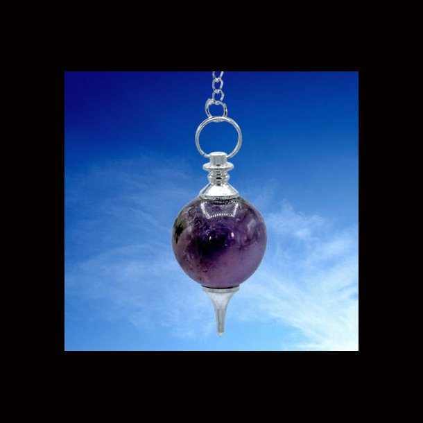 Pendulum silver-plated with amethyst ball