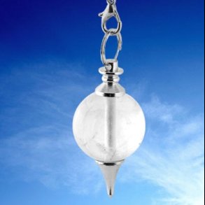 Pendulum silver-plated with rock crystal ball