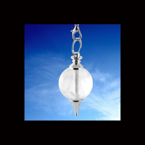 Pendulum silver-plated with rock crystal ball