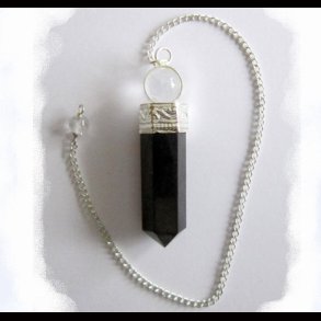 Pendulum with black tourmaline and rock crystal