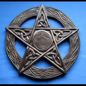 Wooden Pentagram, Hand carved,