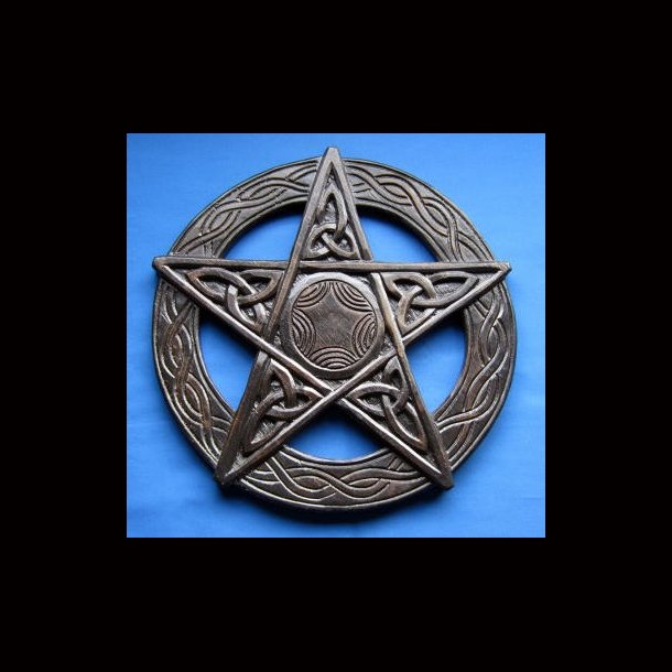 Wooden Pentagram, Hand carved,