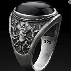 Pirate Black stone ring