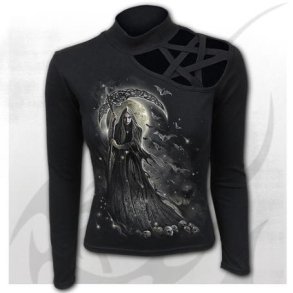 Queen Of Death - Pentagram Shoulder Longsleeve Top